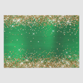 Gold Glitzer Bright Green Ombre Foil Seidenpapier