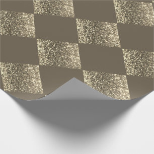 Gold Glitzer Brown Abstrakt Chic Geschenkpapier
