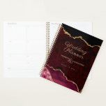 Gold Glitzer Burgundy Agate Wedding Planner Planer<br><div class="desc">Burgundy Agate Gold Glitzer Wedding Planner Design leicht zu personalisieren mit den Namen des Paares und Hochzeitstag.</div>