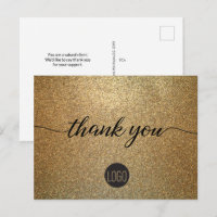 Gold Glitzer Business Logo Kunde Vielen Dank