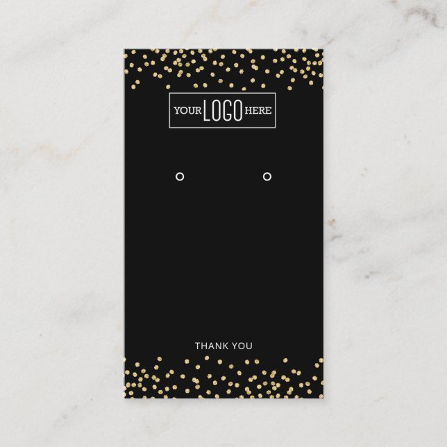 Gold Glitzer Business Logo-Verleihung Visitenkarte (Vorderseite)