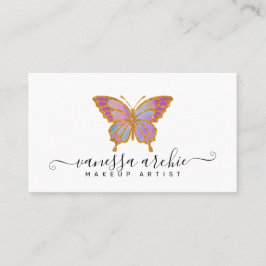 Gold Glitzer Butterfly Logo Business Card Visitenkarte