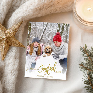 Gold Glitzer Calligraphy Foto Weihnachtsfeiertage Postkarte