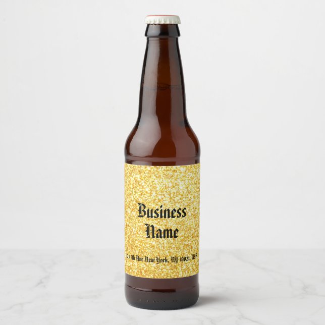 Gold Glitzer Calligraphy Script Template Drink Bierflaschenetikett (Vorderseite)