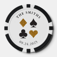 Gold Glitzer Card Anzug Hochzeitdatum und -name