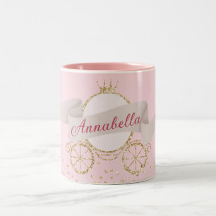 Gold Glitzer Carriage Maidale Individuelle Name Zweifarbige Tasse