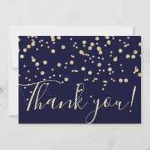Gold Glitzer Chic Confetti Navy BlauTypografie