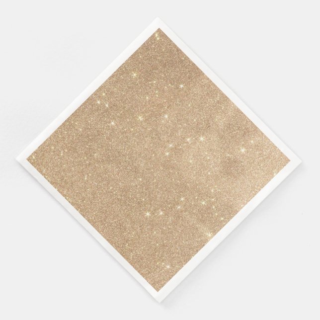 Gold Glitzer Chic Glamour Glitzern Serviette (Ecke)