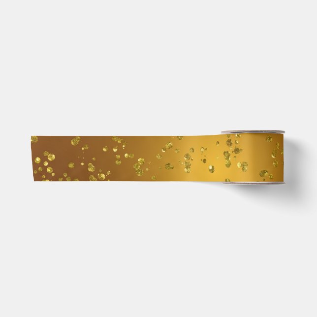 Gold Glitzer Christmas Sparkle Satinband (Vorderseite)