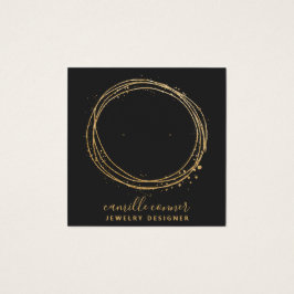 Gold Glitzer Circle Jewelier Designer Stud Earring