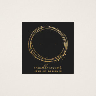 Gold Glitzer Circle Jewelier Designer Stud Earring