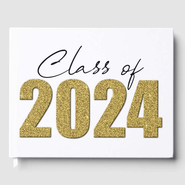 Gold Glitzer Class 2024 Gästebuch (Vorderseite)