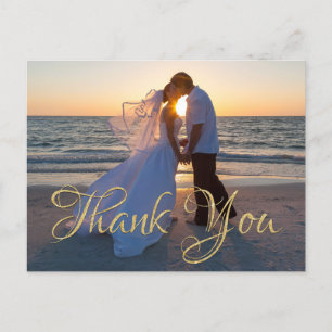 Gold Glitzer Classic Calligraphy Wedding Vielen Da Postkarte