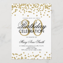 Gold Glitzer Confetti 30. Geburtstag Weiß