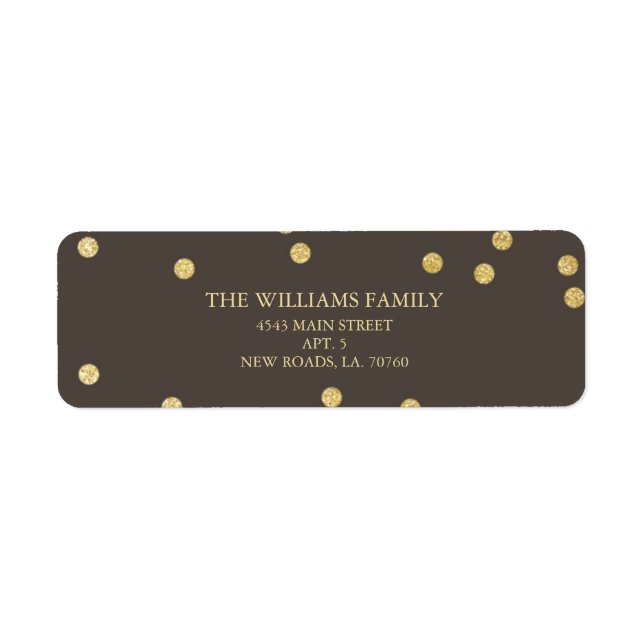 Gold Glitzer Confetti Address Labels (Vorne)