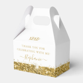 Gold Glitzer Confetti Birthday Mitzvah Vielen Dank Geschenkschachtel