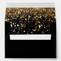 Gold Glitzer Confetti Black Glam Modernes Party