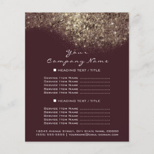 Gold Glitzer Confetti Bordeaux Maroon Confetti Flyer