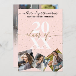 Gold Glitzer Confetti Class of Abschluss Foto Einladung