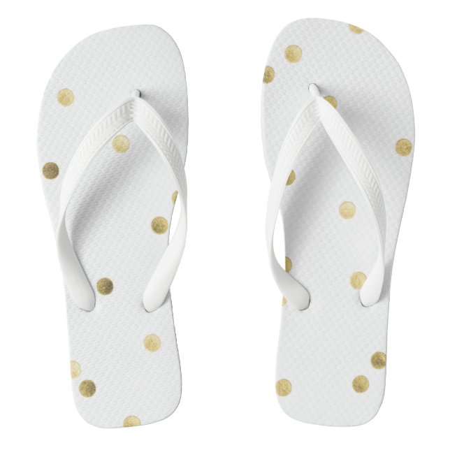 Gold Glitzer Confetti Dot Polka Drehe Flop Sandals Flip Flops (Fußbett)