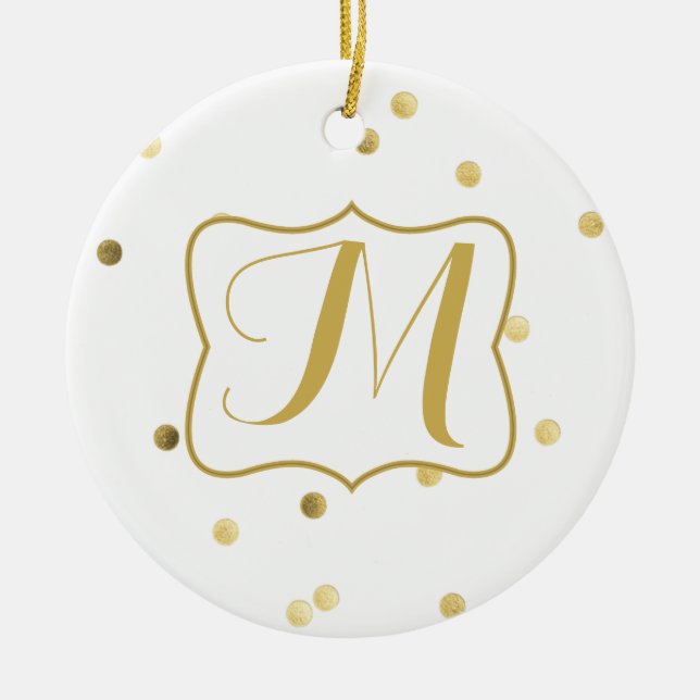 Gold Glitzer Confetti Dot Polka Muster Ornament (Vorne)