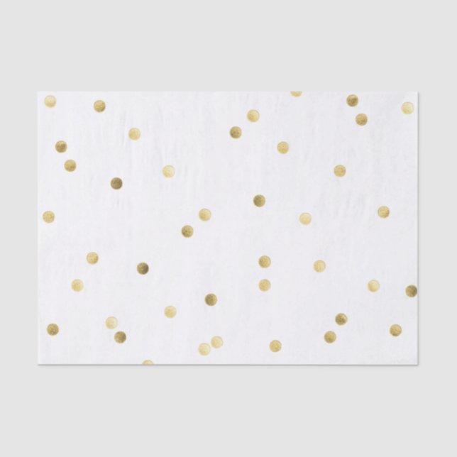 Gold Glitzer Confetti Dot Polka Nagelzettel Seidenpapier (Vorderseite)