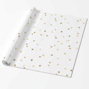 Gold Glitzer Confetti Dot Polka Wrapping Paper Geschenkpapier