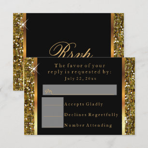 Gold Glitzer Confetti Einladung