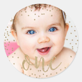 Gold Glitzer Confetti Erstgeburtstag Sticker