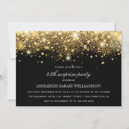 Gold Glitzer Confetti & Lights | Überraschendes Pa Einladung