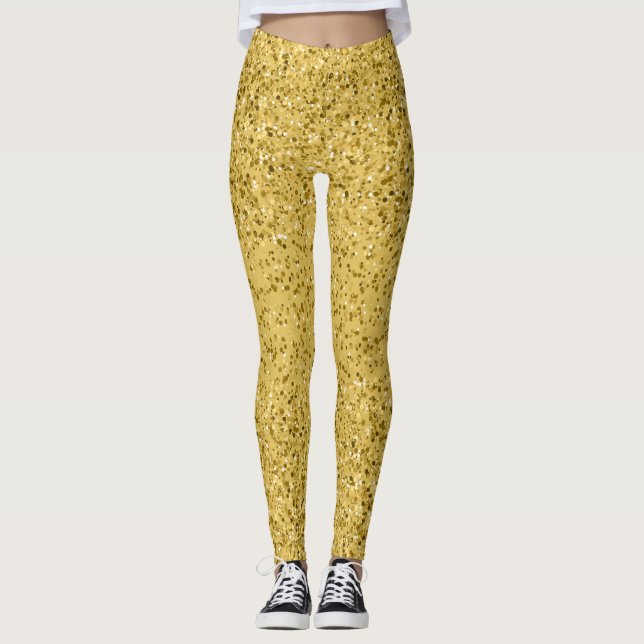 Gold Glitzer Confetti Look Leggings (Vorderseite)