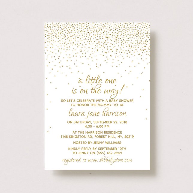 Gold Glitzer Confetti Neutral Baby Dusche Einladung (Von Creator hochgeladen)