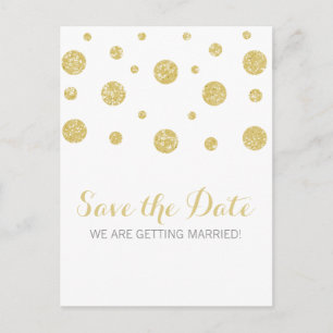 Gold Glitzer Confetti Save the Date Postkarte