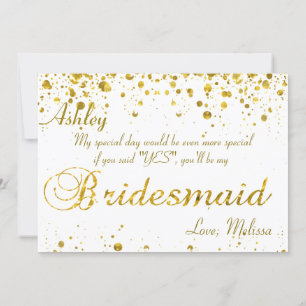 Gold Glitzer Confetti   Seid meine Bridesmaid Einladung