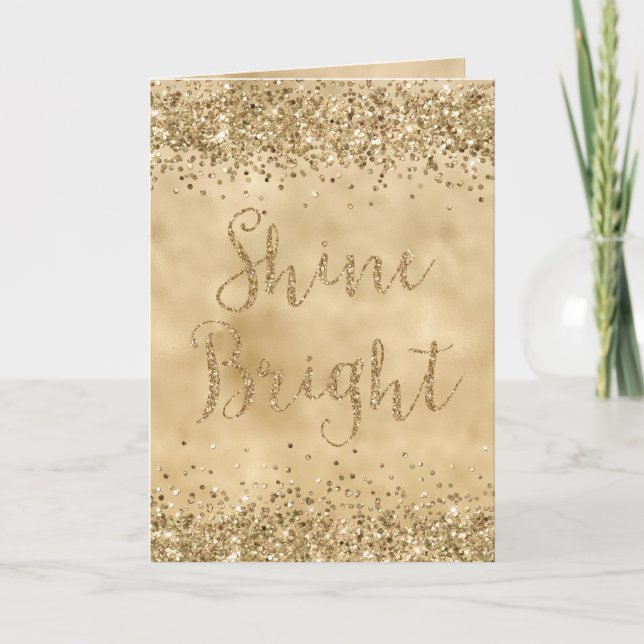 Gold Glitzer Confetti Sparkle Shine Karte (Vorderseite)
