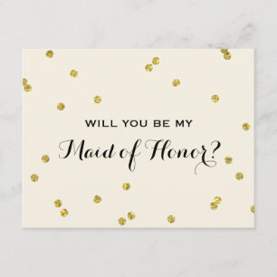 Gold Glitzer Confetti  Trauzeugin Einladung