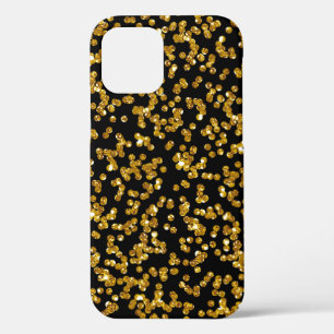 Gold Glitzer Confetti und Black Case-Mate iPhone Hülle