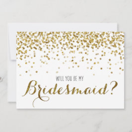 Gold Glitzer Confetti Werden Sie meine Bridesmaid Einladung