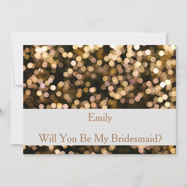 Gold Glitzer Confetti Werden Sie meine Bridesmaid Einladung (Vorderseite)