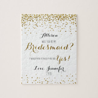 Gold Glitzer Confetti Werden Sie meine Bridesmaid Puzzle