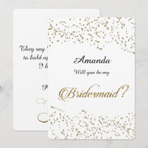 Gold Glitzer, Confetti, wirst du meine Bridesmaid 