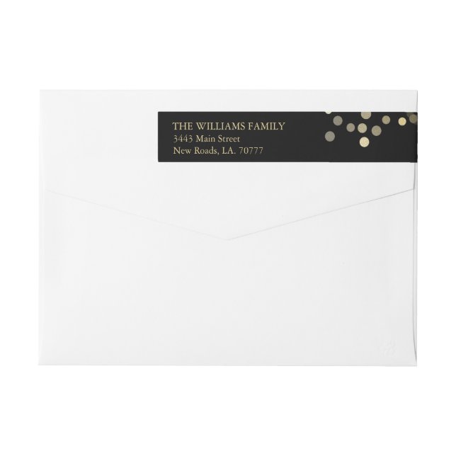 Gold Glitzer Confetti Wrap Label (Rückseite)
