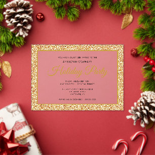 Gold Glitzer Corporate Holiday Party Mattiert Acryleinladungen