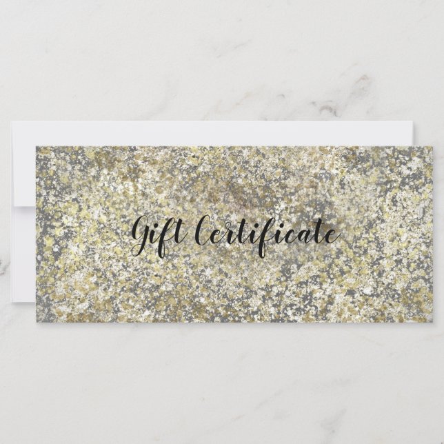 Gold Glitzer Crackle Modern Chic Geschenkgutschein (Vorderseite)