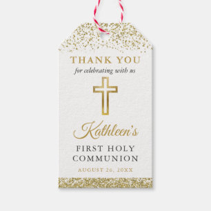 Gold Glitzer Cross Erste Heilige Kommune Vielen Da Geschenkanhänger