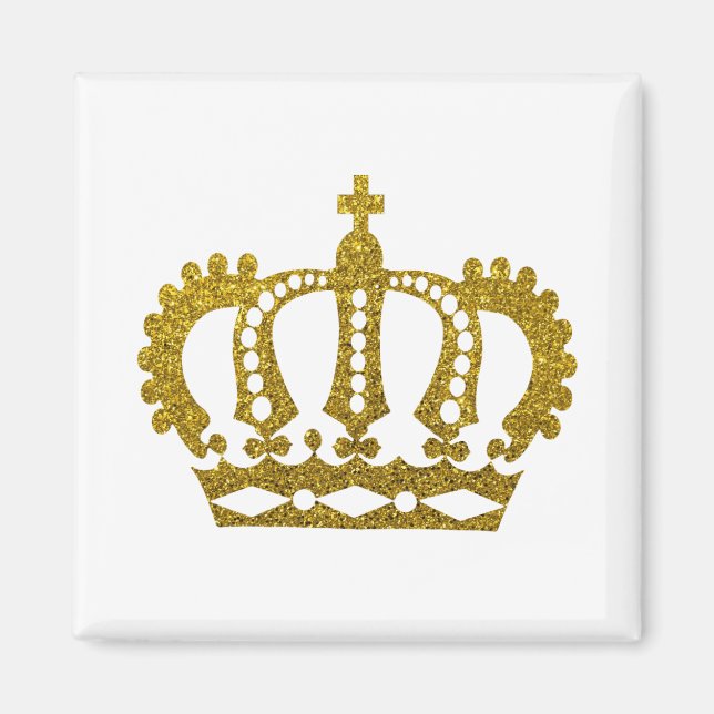 Gold Glitzer Crown Magnet (Vorne)