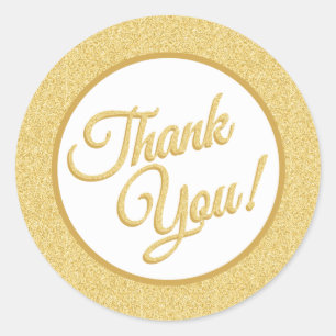Gold Glitzer Danke, Stickers