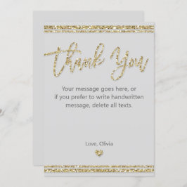 Gold Glitzer Dankeschön Karte