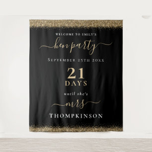 Gold Glitzer Days Hochzeit Begrüßung Hen Party Bla Wandteppich