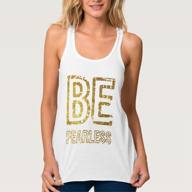 GOLD GLITZER DESIGN - SEI ANGST TANK TOP (Vorderseite)